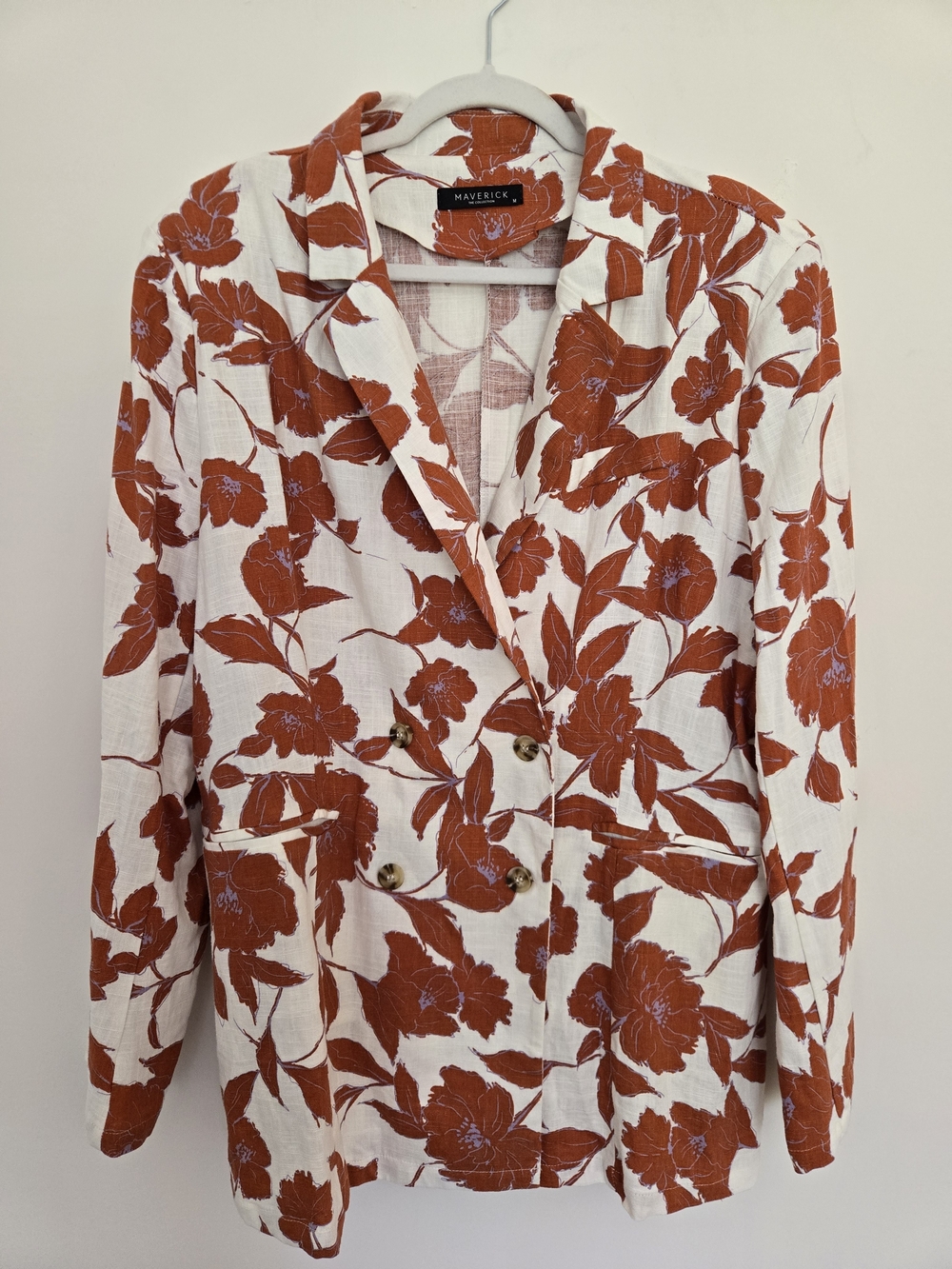 Maverick Oversized Fall Floral Double Breasted Blazer Boho Normcore Quiet Luxury